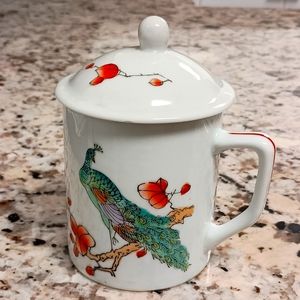 Williams Sonoma Vintage Chinese Porcelain Tea/ Coffee Mug Cup with Lid